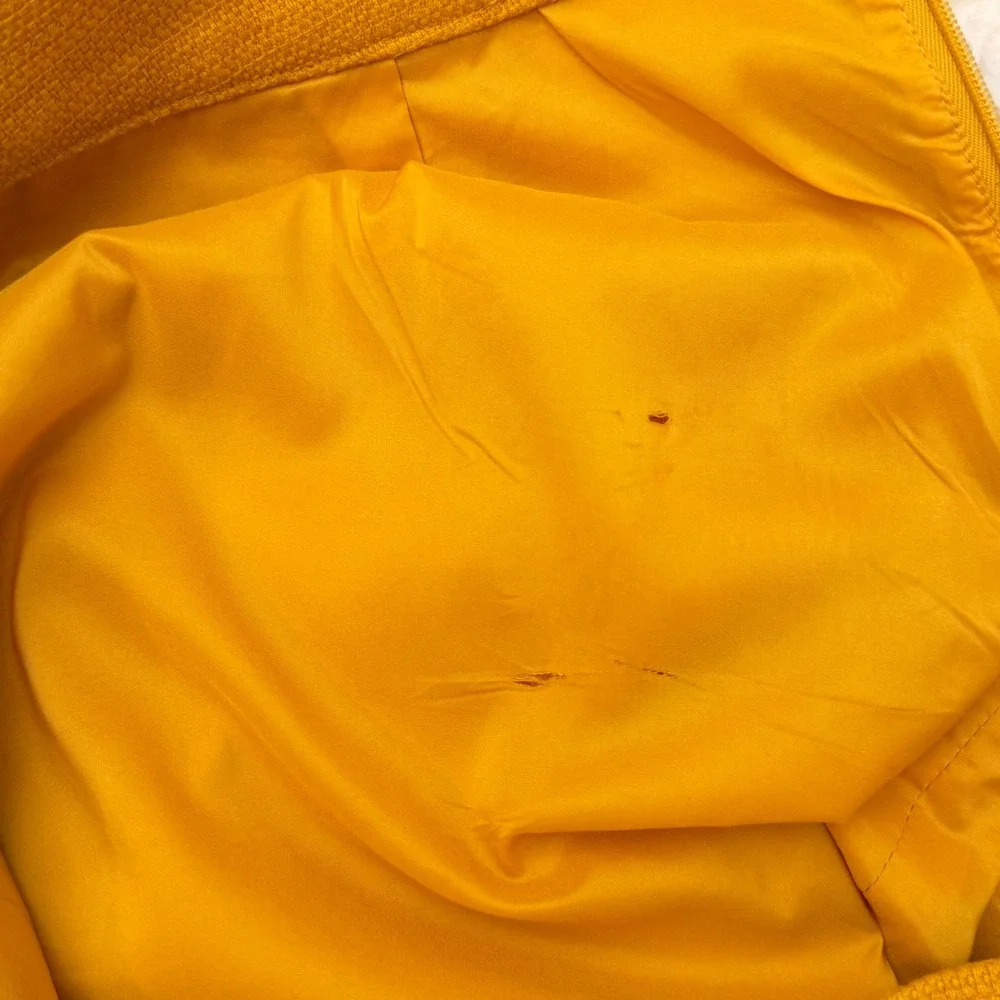 Banana Republic Mustard Yellow Gold Textured Cotton Pencil Skirt Womens 8 Career